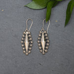 Elongated Silver Decorated Earrings