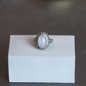 Decorated Moonstone Ring