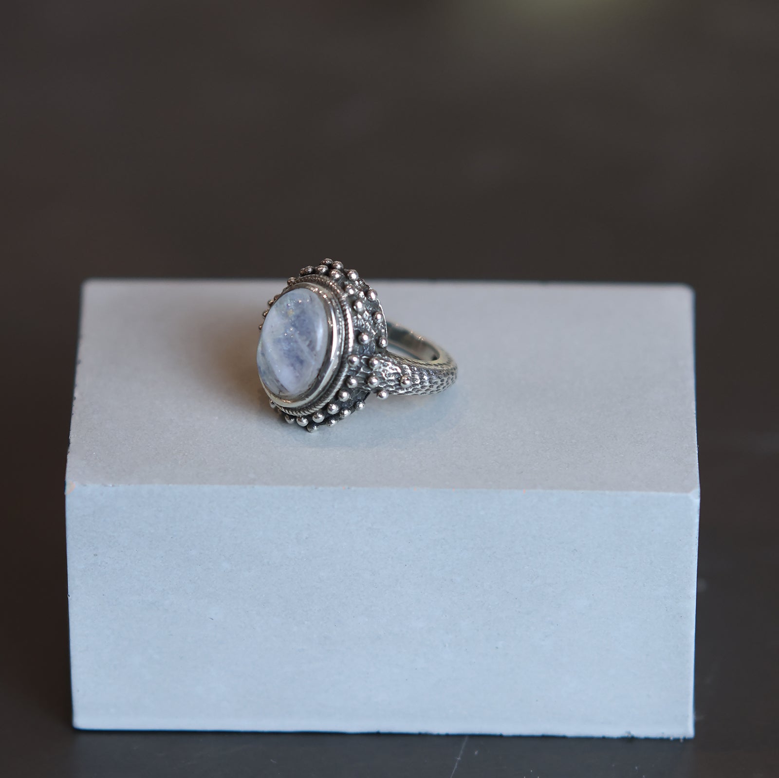 Decorated Moonstone Ring