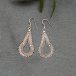 Detailed Teardrop Silver Earrings